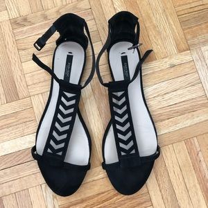 ZARA delicate black flat sandals | size 10